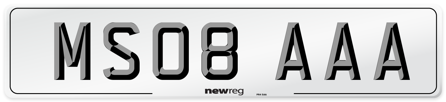 MS08 AAA Number Plate from New Reg